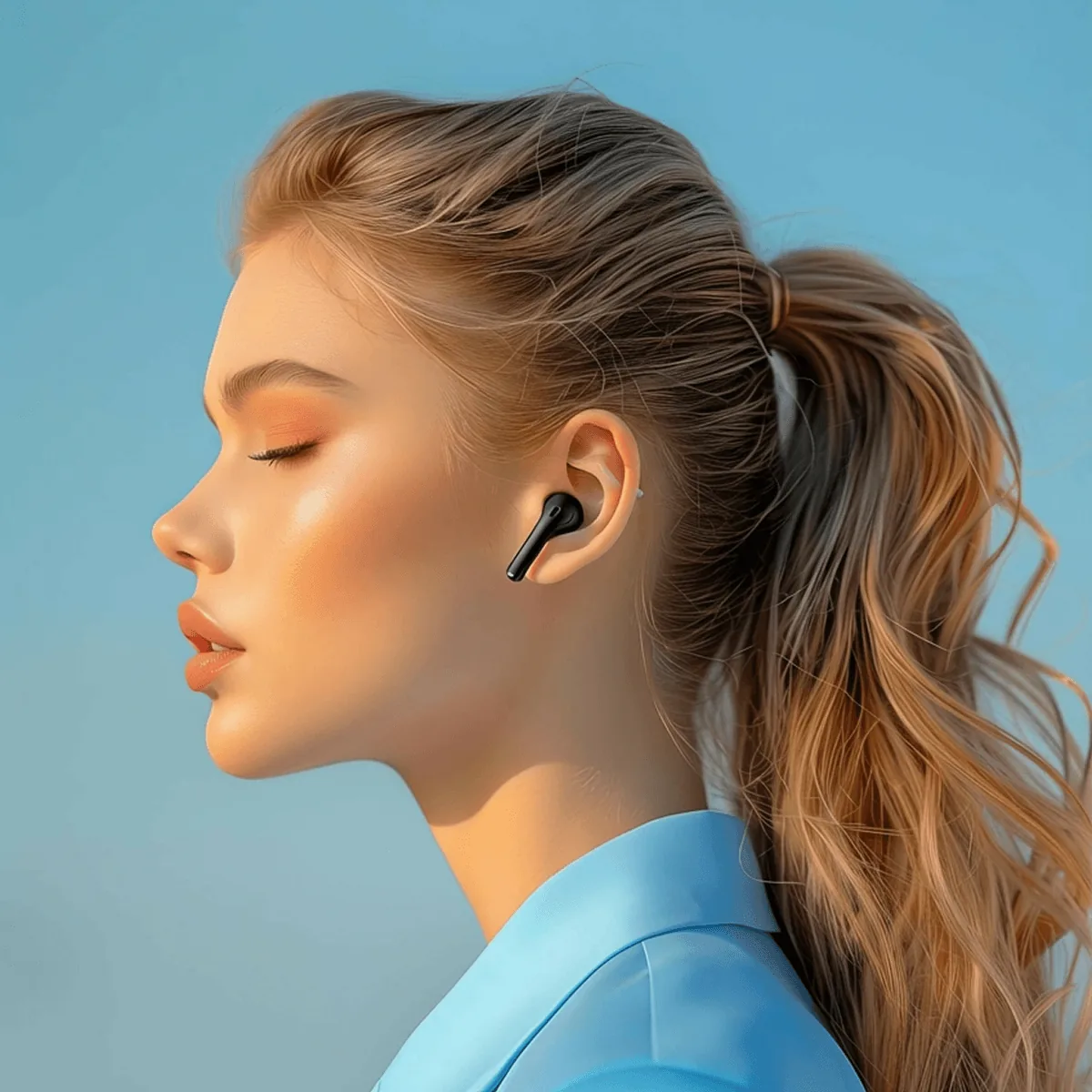 AuraSound Nova In-Ear Earbuds, Deep Black, view 3