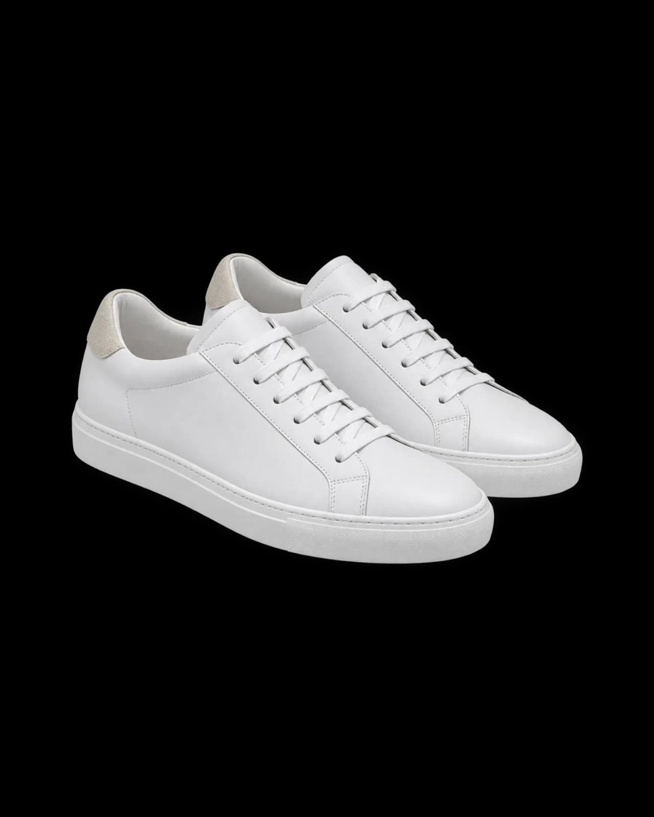 Leather court sneakers, White