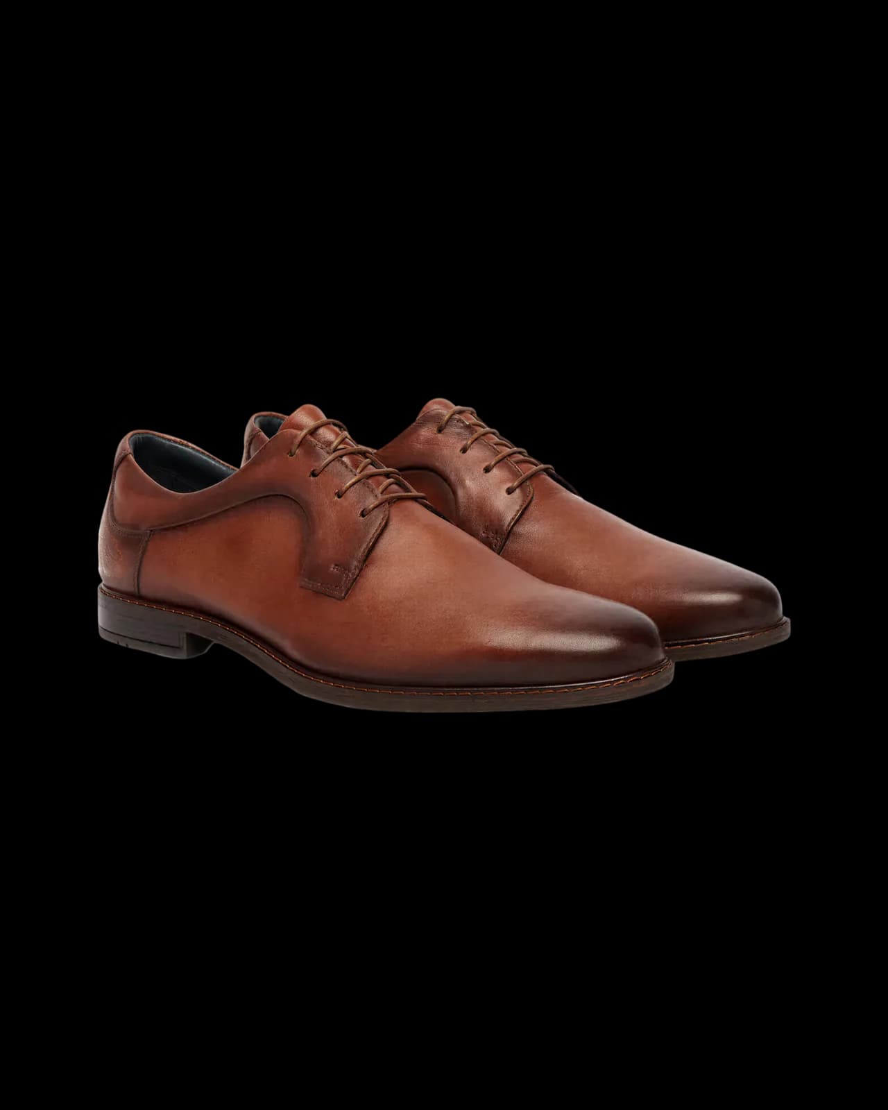 Leather derby shoes, Cognac