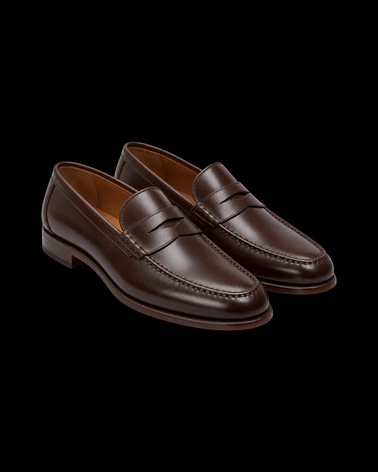 Leather penny loafers, Dark Brown