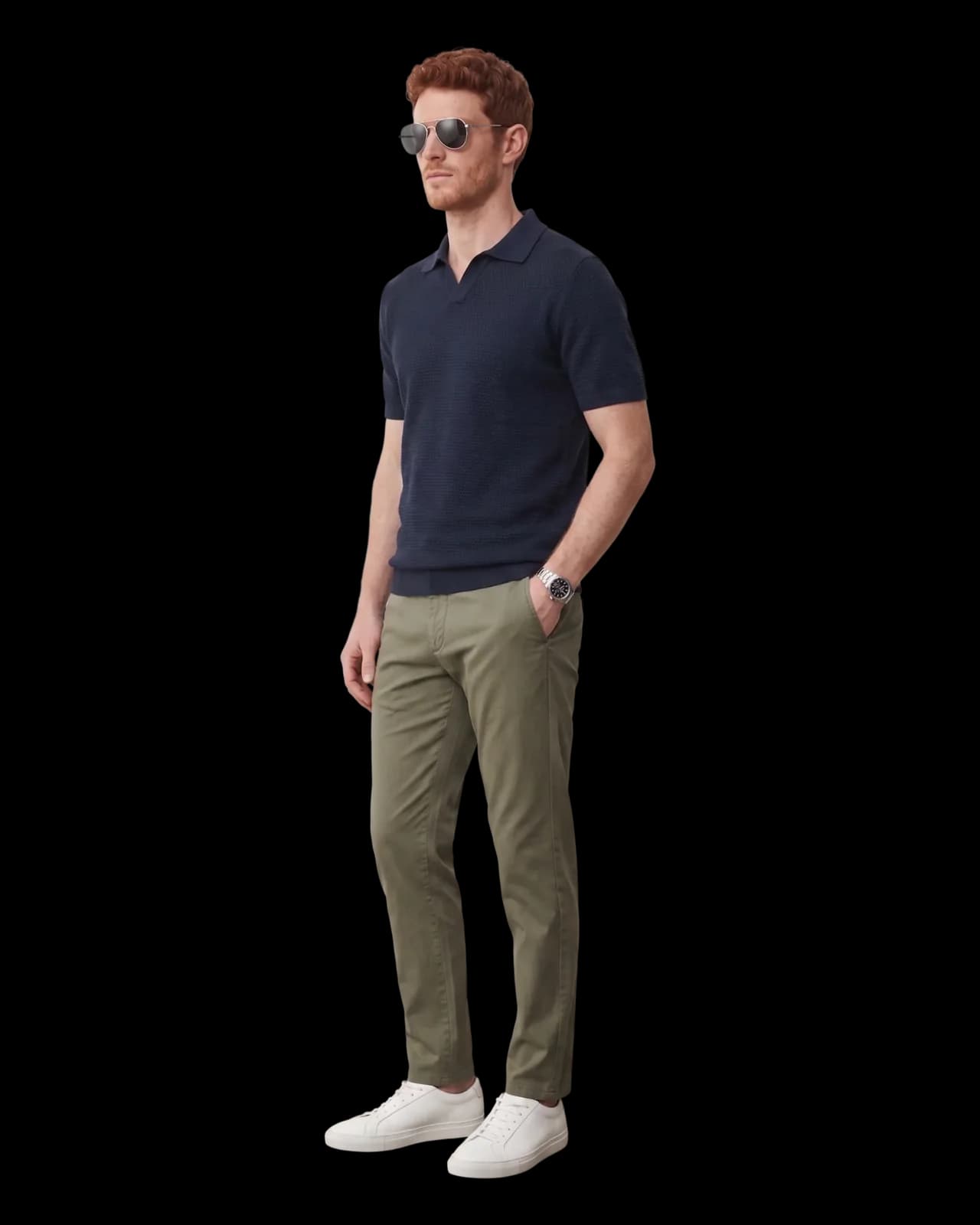 Slim stretch chinos, Olive