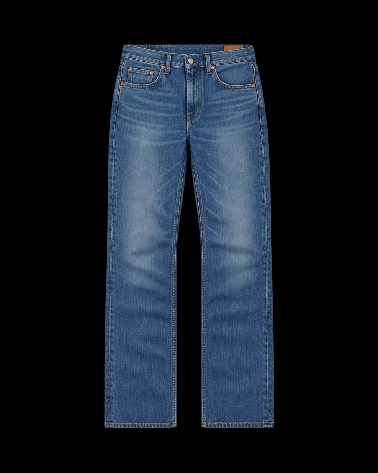 Straight-leg jeans, Mid Wash