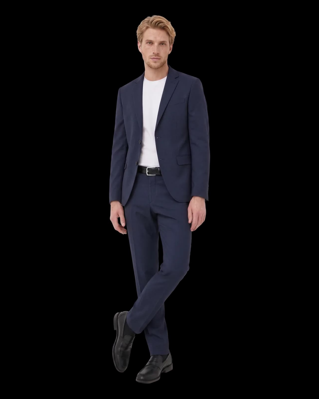 Tailored wool suit, Navy
