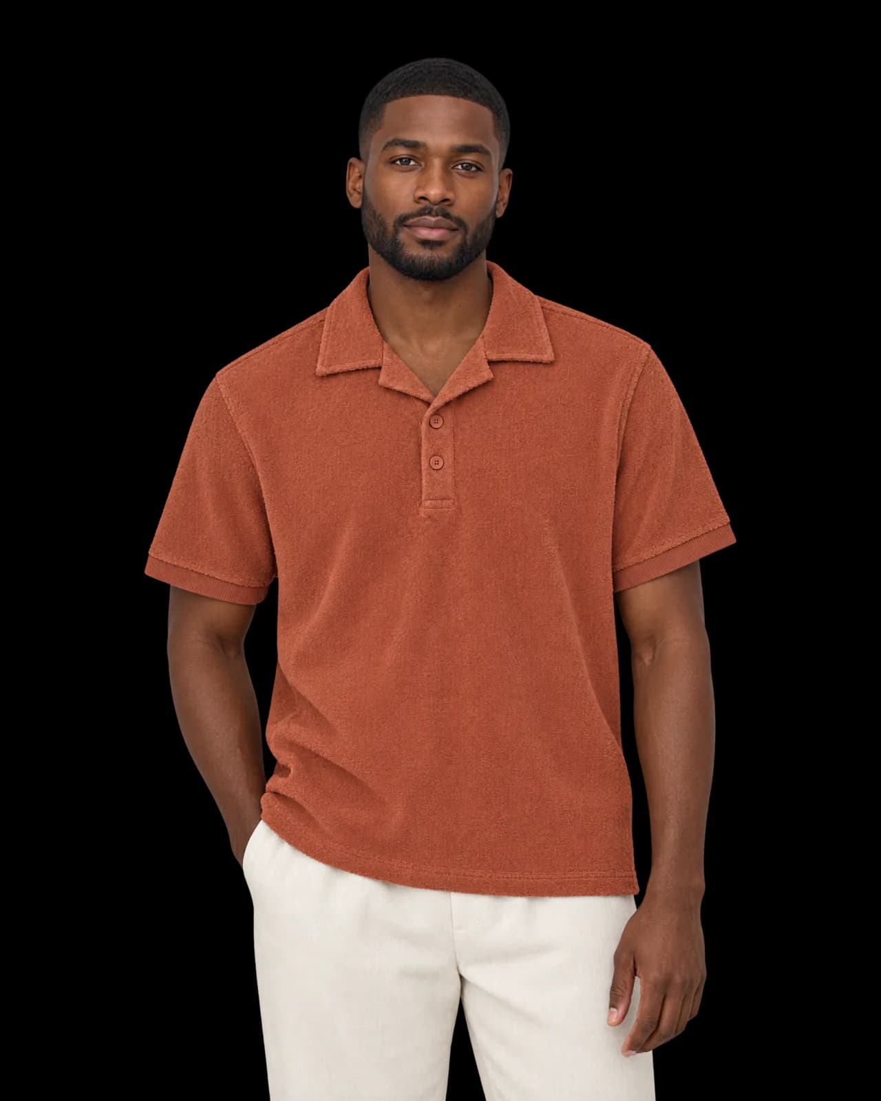 Terry cloth polo, Terracotta
