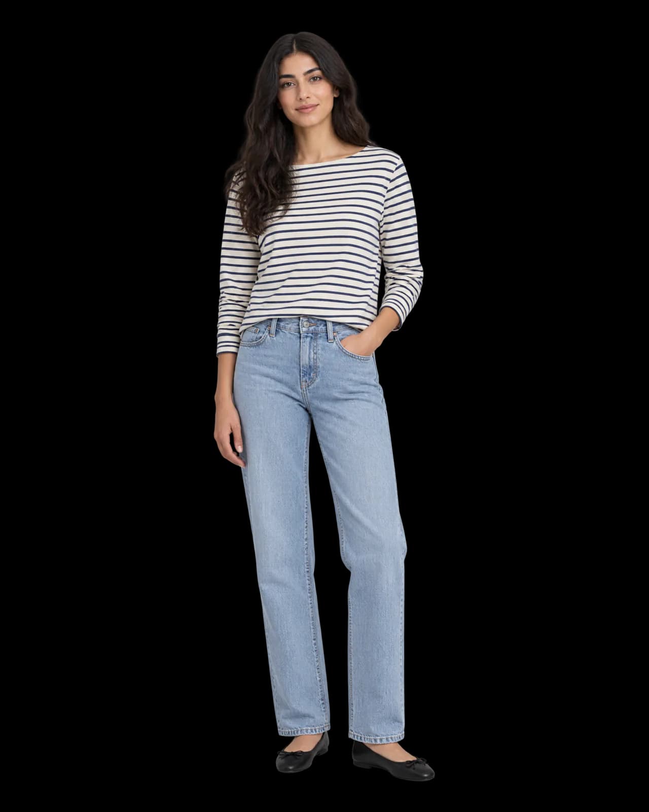 Breton stripe top, Navy Stripe