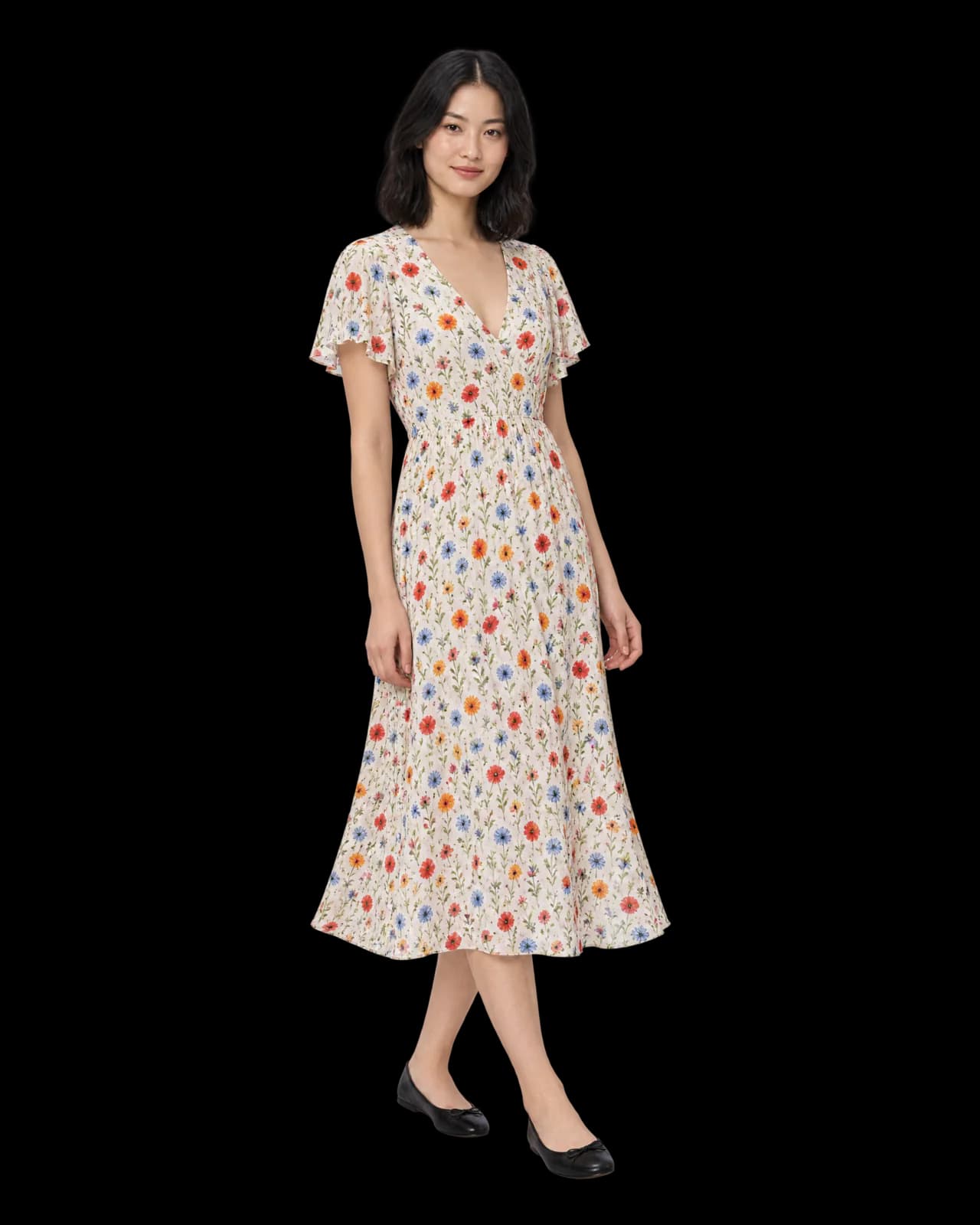 Floral print midi dress, Wildflower