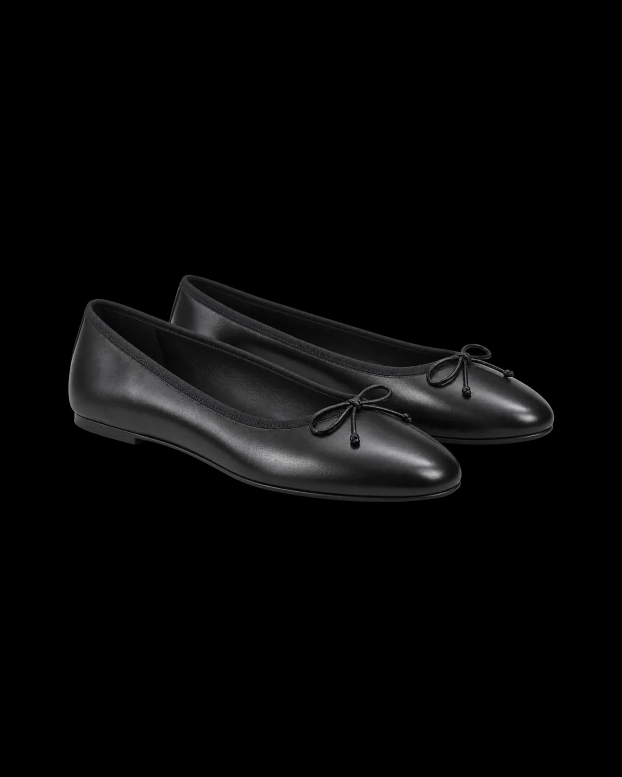 Leather ballet flats, Black