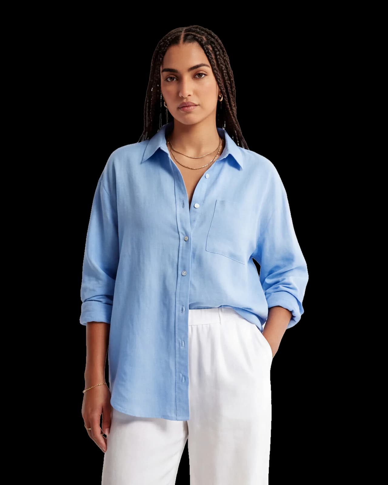 Oversized poplin shirt, Light Blue