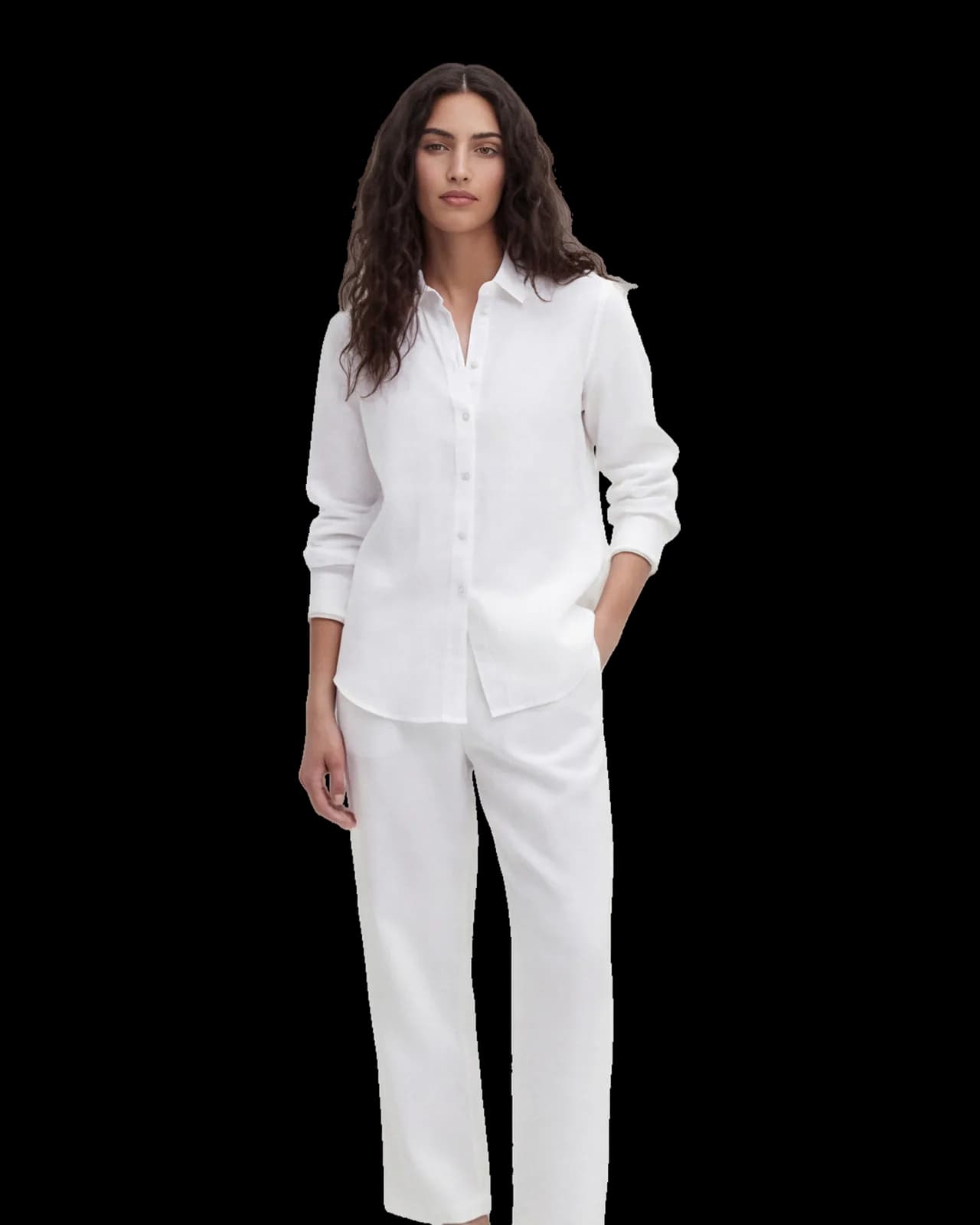 Relaxed linen shirt, White