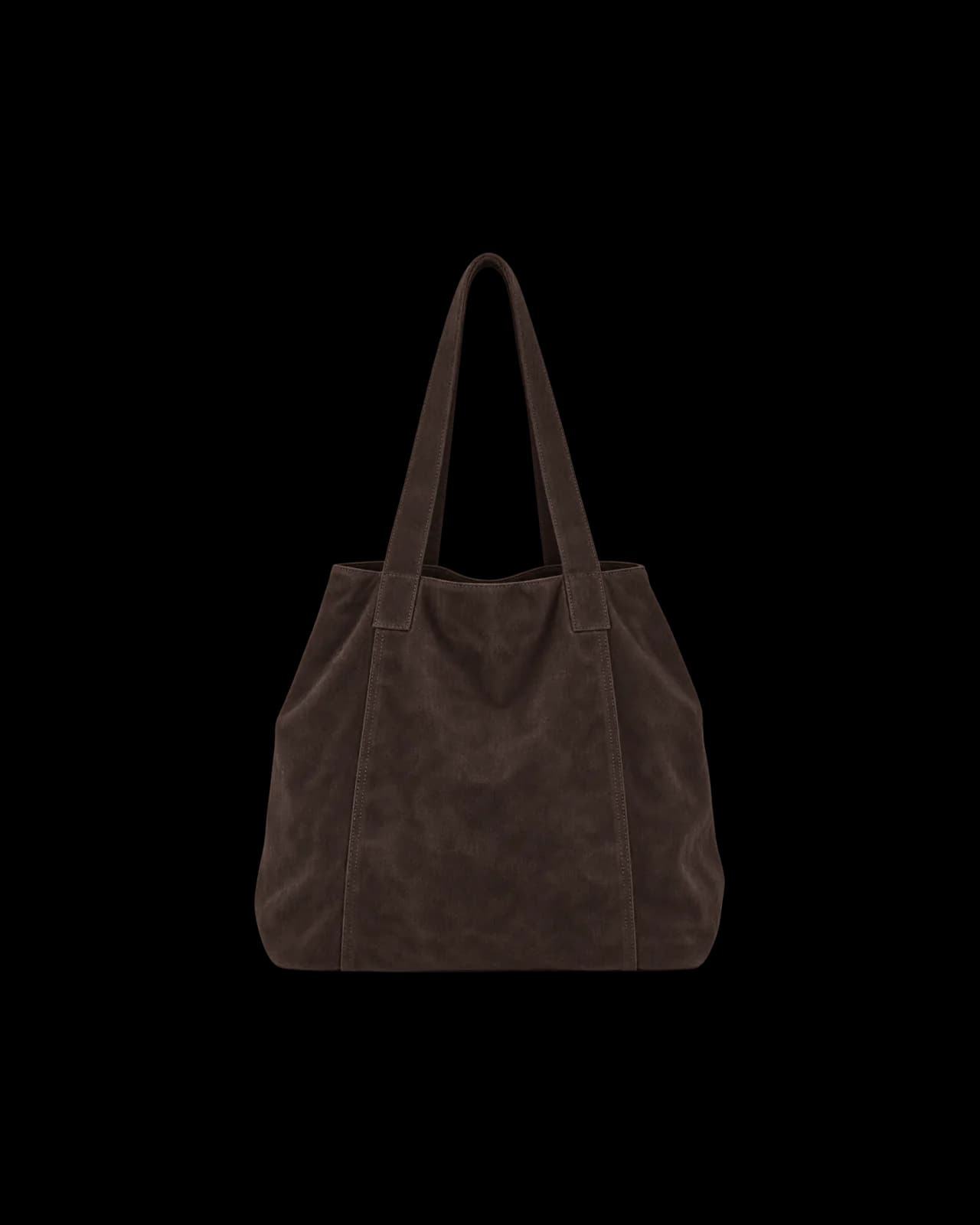 Suede shopper bag, Chocolate