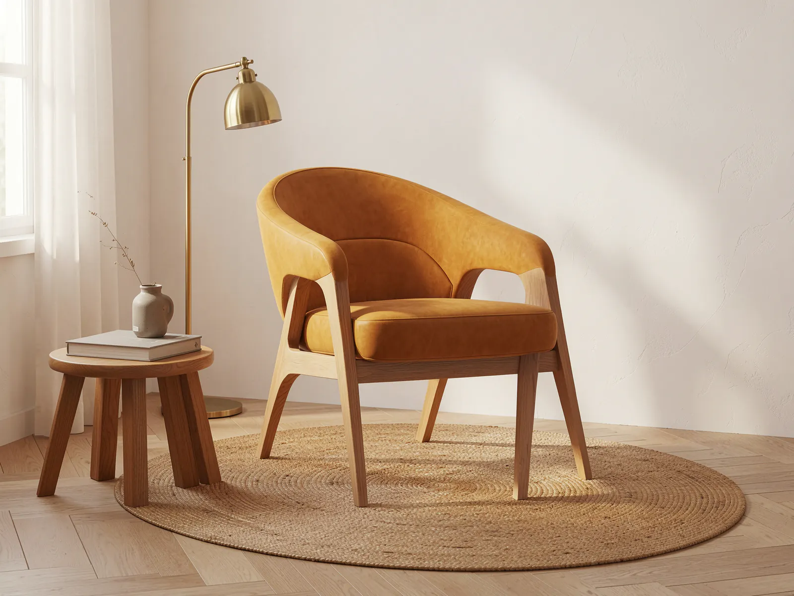 Arlo lounge chair, Mustard