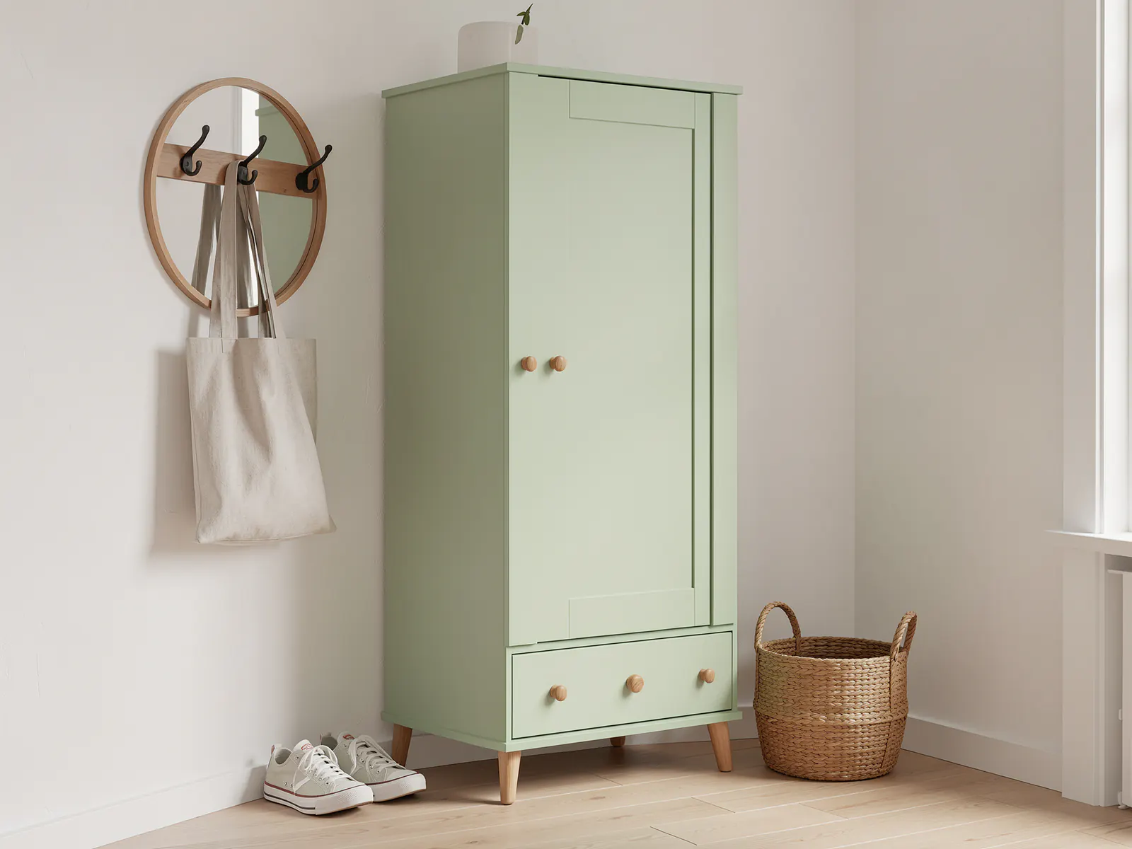 Edda compact wardrobe, Sage