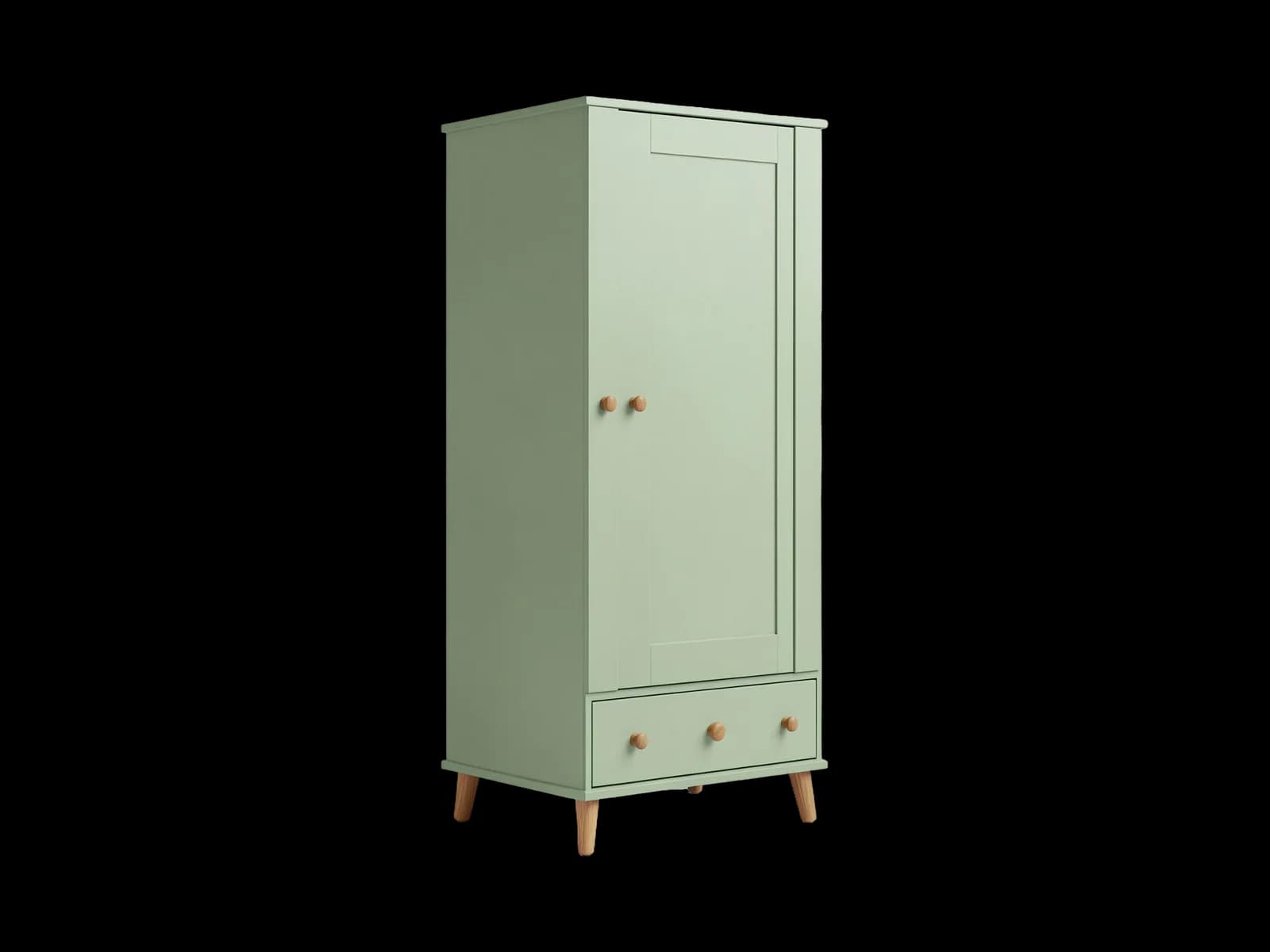 Edda compact wardrobe, Sage, alternate view