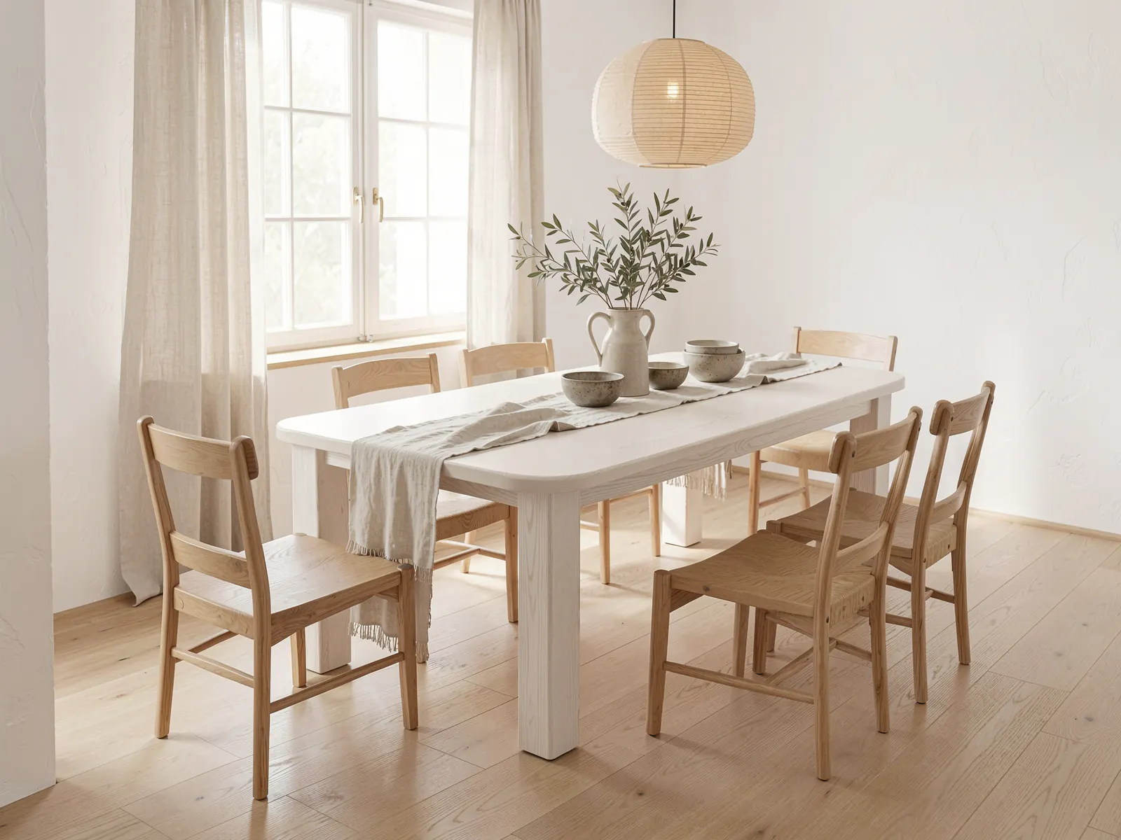 Fjord dining table, Limed oak