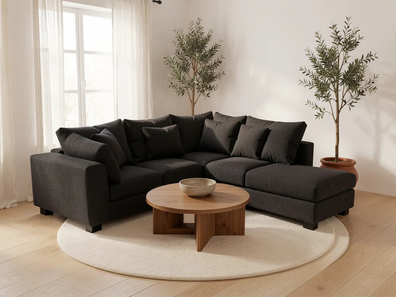 Greta corner sofa, Charcoal