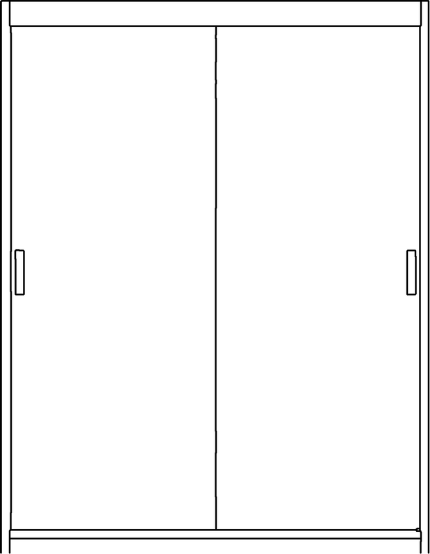 Haga sliding wardrobe, front view drawing