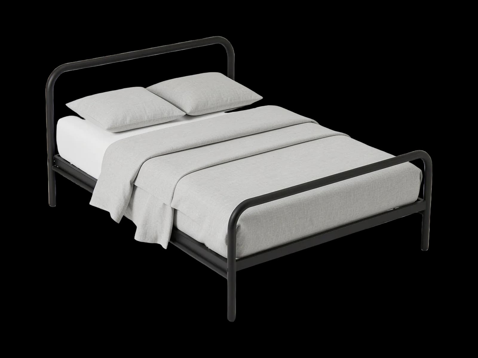 Linnea steel bed, Black, alternate view