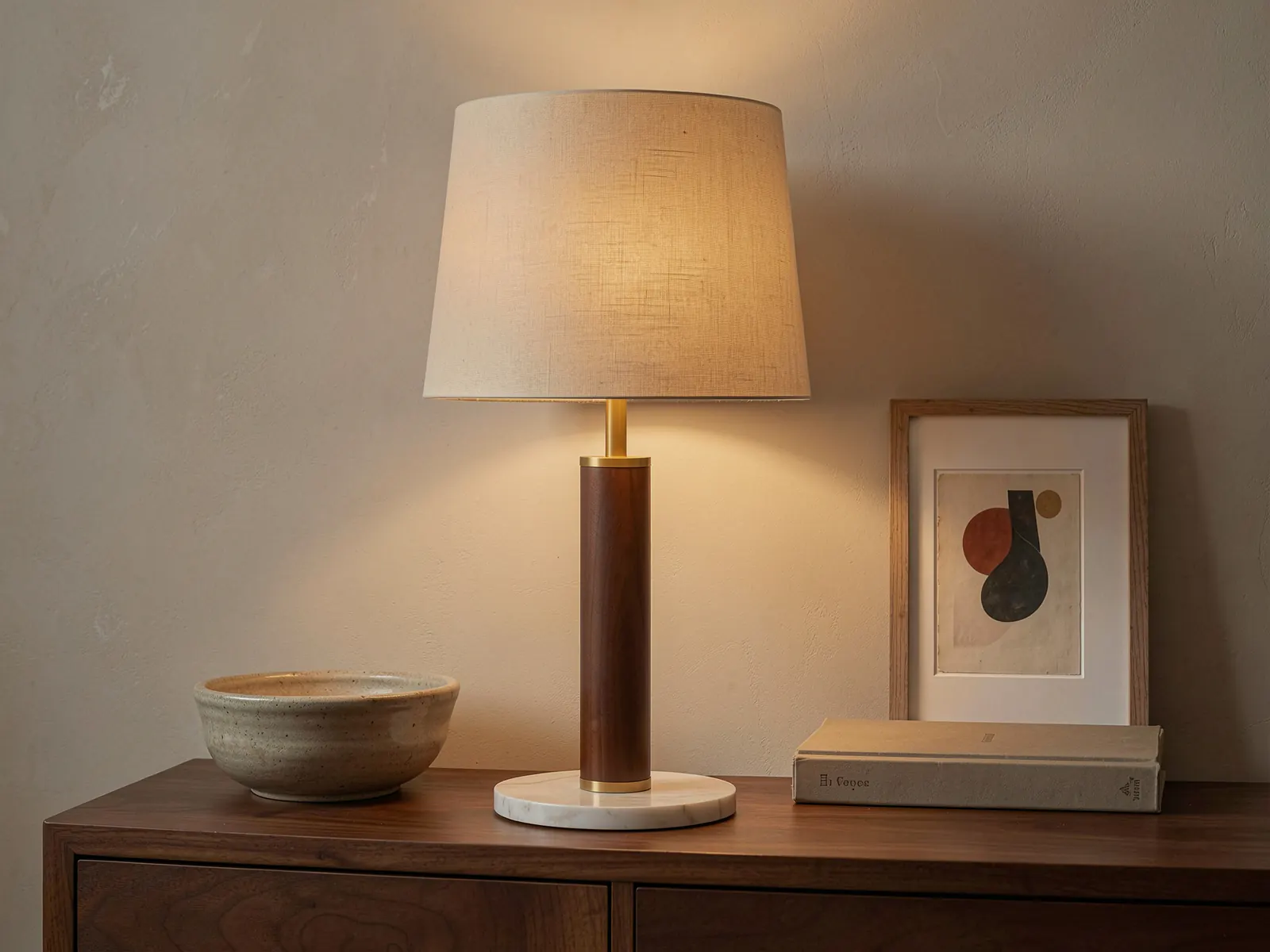 Lune table lamp, Walnut