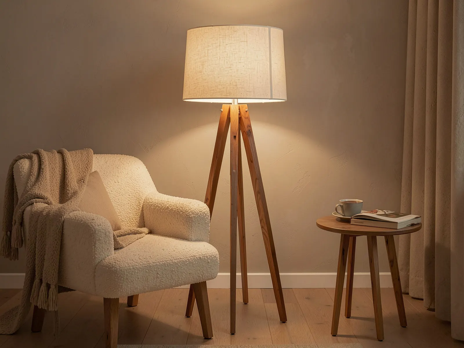 Mika floor lamp, Oak