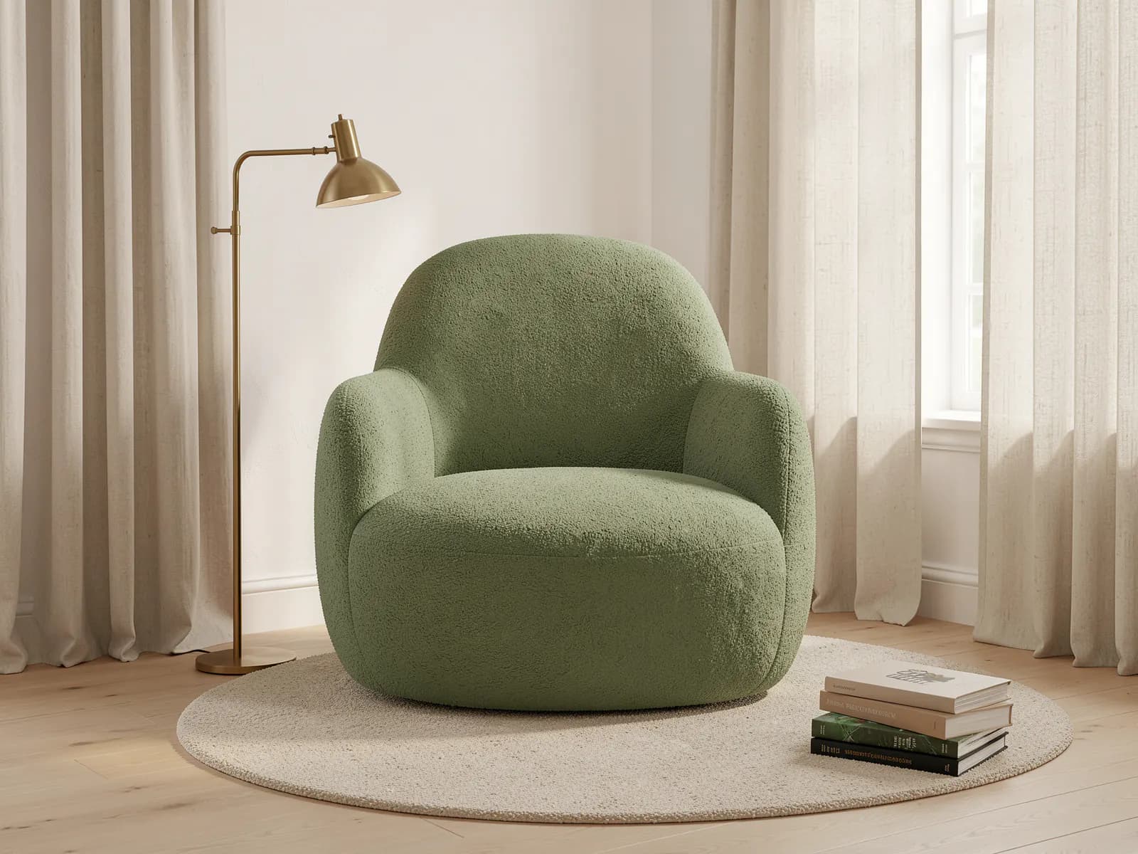 Pebble lounge chair, Sage