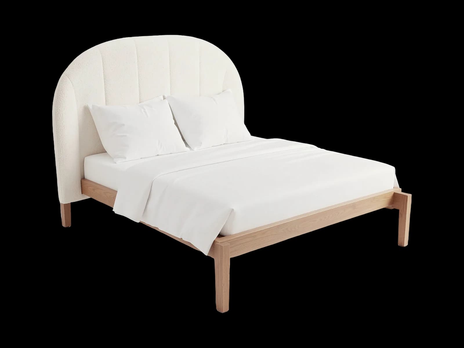 Selma upholstered bed, Cream, alternate view
